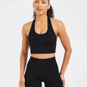 Staple Halterneck Crop Top - Schwarz