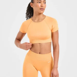 Adapt Seamless Crop Top - Bright Orange