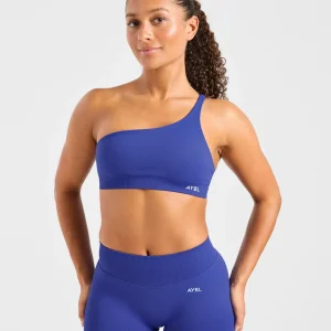 Enhance Seamless One Shoulder Sports Bra - Cobalt Blau
