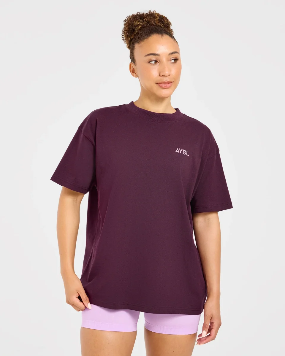 Lift Graphic Oversized T Shirt - Plum – Bild 3