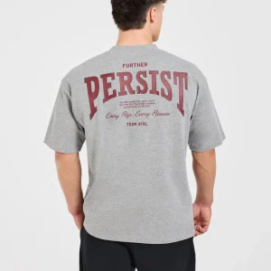Cam Kissel x Persist Oversized T Shirt - Mid Grau Marl