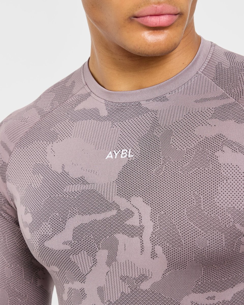 Camo Seamless Long Sleeve T Shirt - Woodland Taupe – Bild 6