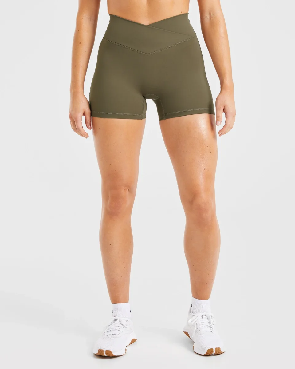 Sculpt Wrap Shorts - Deep Khaki – Bild 2