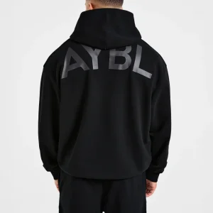 Essential Oversized Graphic Hoodie - Schwarz