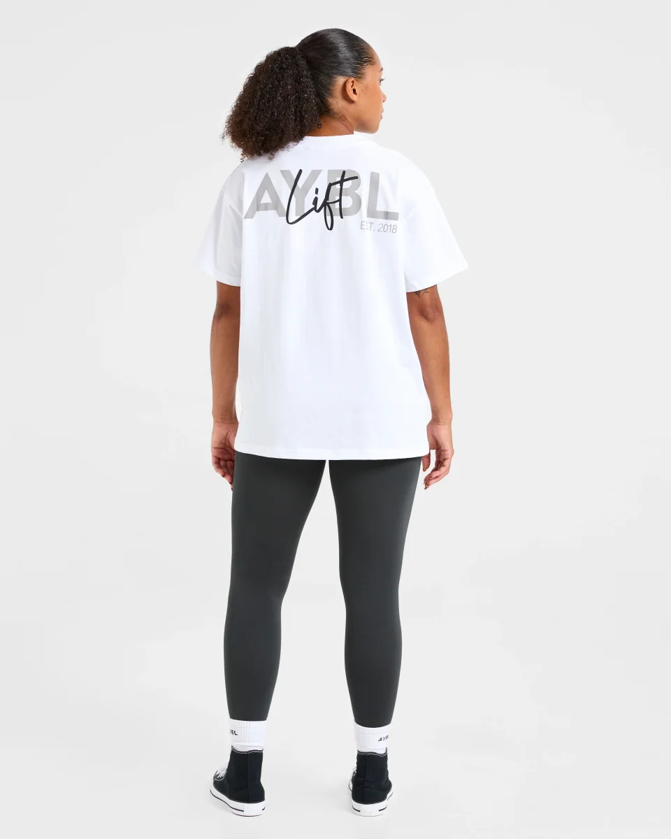 Lift Graphic Oversized T Shirt - White – Bild 5