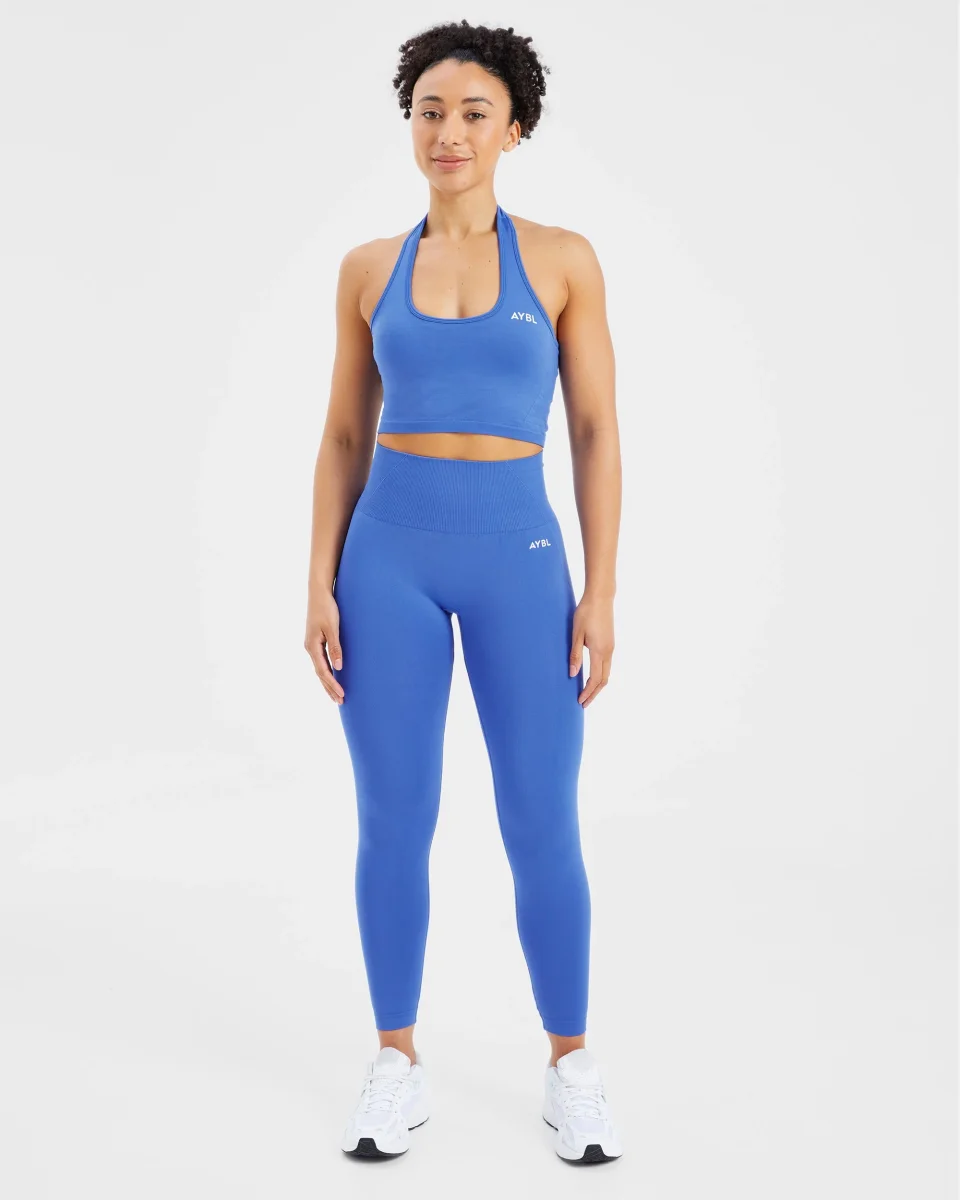 Empower Seamless Halterneck Crop Top - Cobalt – Bild 4