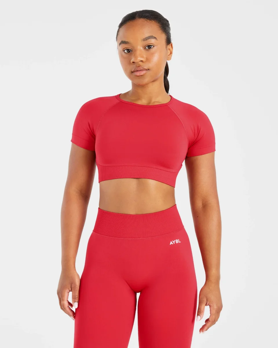 Adapt Seamless Crop Top - Salsa Rot – Bild 2