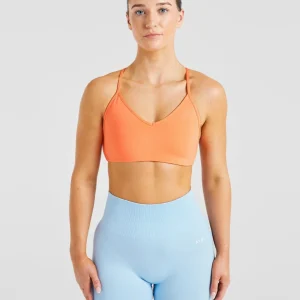 Essential Crossback Sports Bra - Papaya Orange